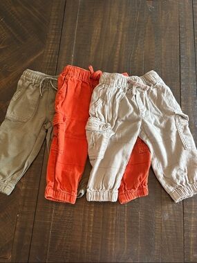 Carter's Kids Cargo Jogger Pants - Olive, Orange, Beige